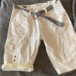 Project Raw white cargo shorts
